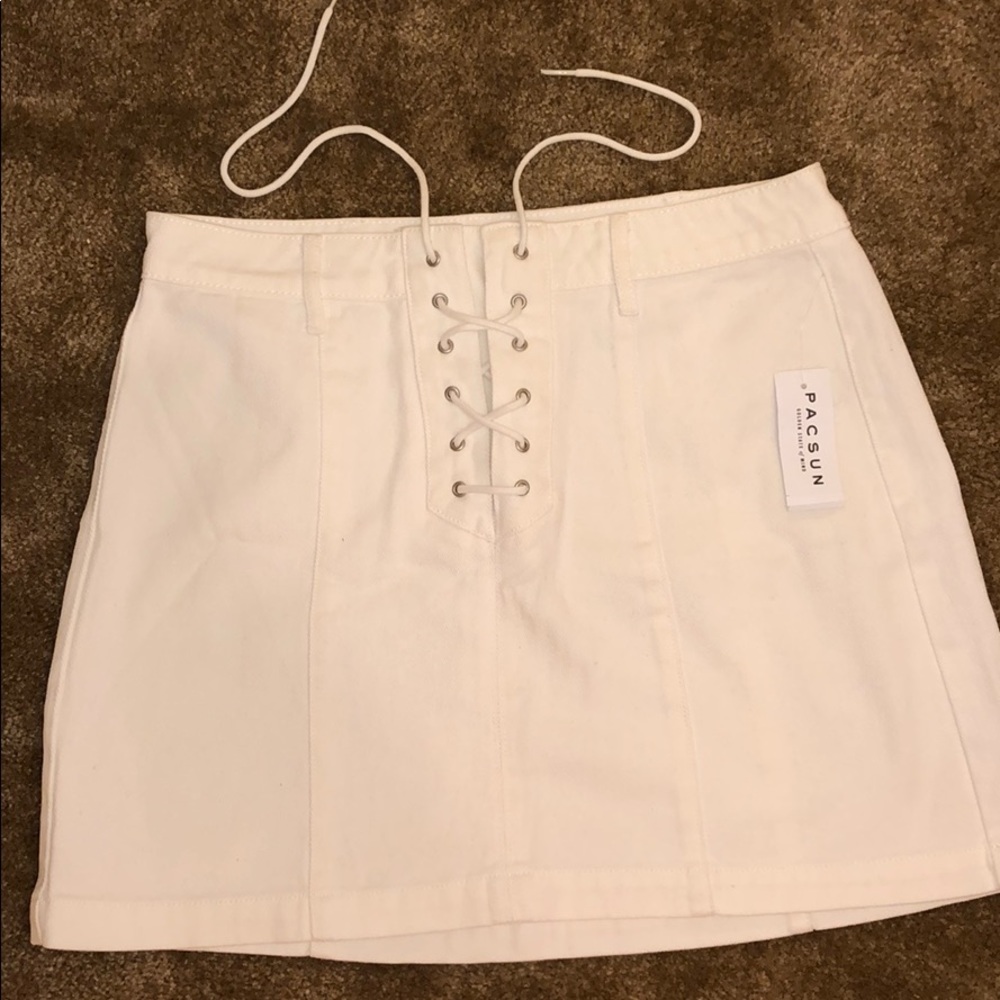 White jean skirt